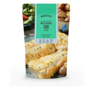 Marketside Frozen Wild Caught Skinless Cod Fish Loins, 16 oz